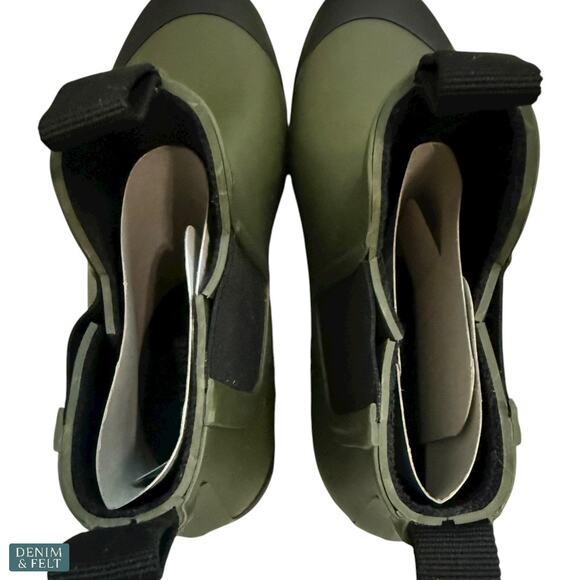 Everlane The Rain Boot Forest Green Black Chunky Chelsea Ankle Rain Boots - Picture 15 of 15